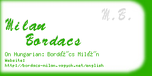 milan bordacs business card